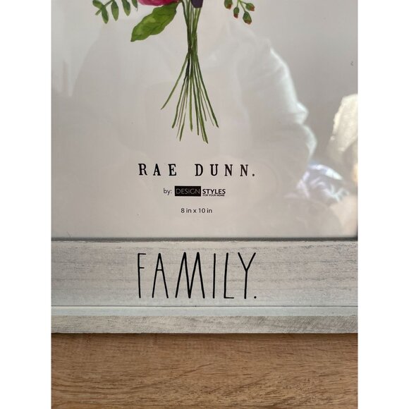 VHTF NWT Rae Dunn Family 8x10 Picture Frame Whitewashed Wood Finish - Picture 2 of 4
